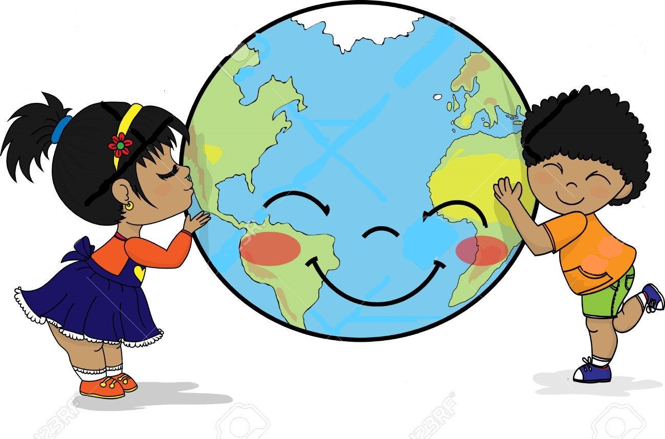 79751031 african boy and girl celebrating happy earth day